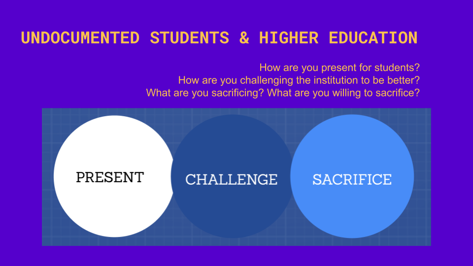 Undocumented students and higher education presentation slide